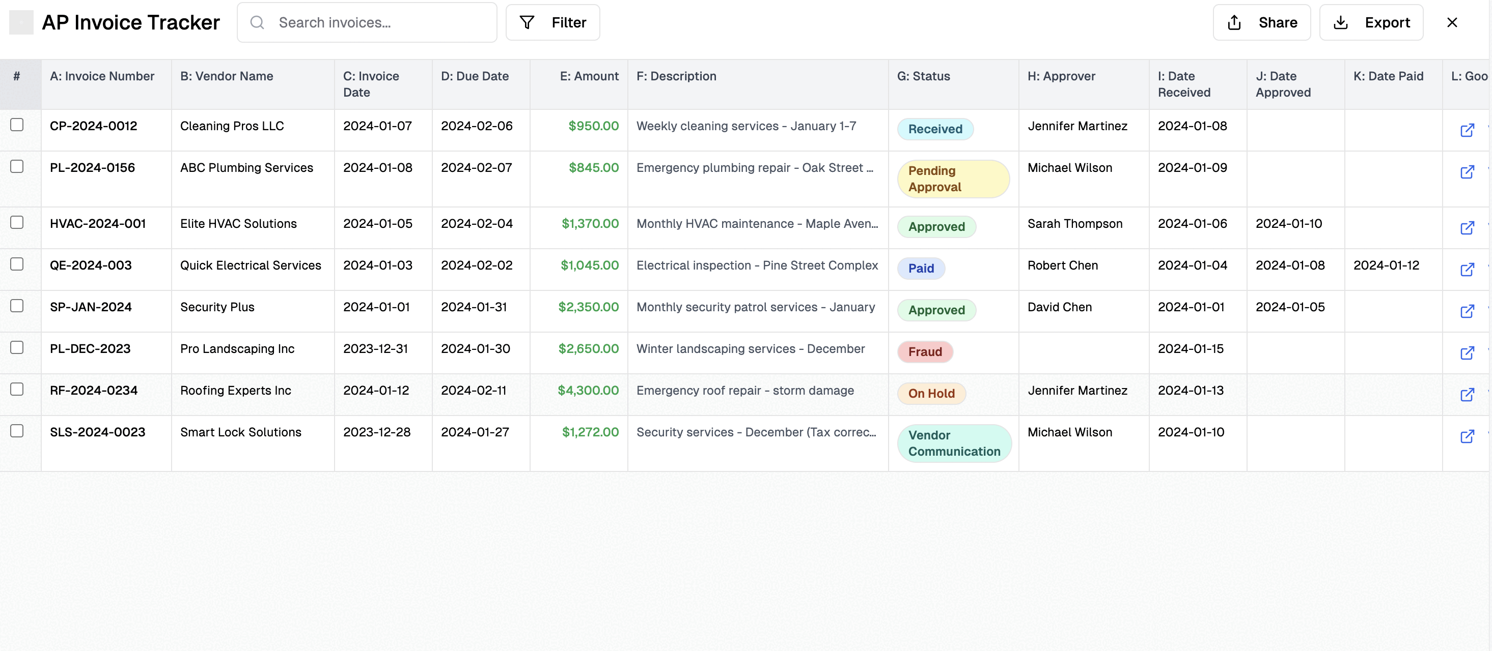 AP Invoice Tracker with AI Analysis
